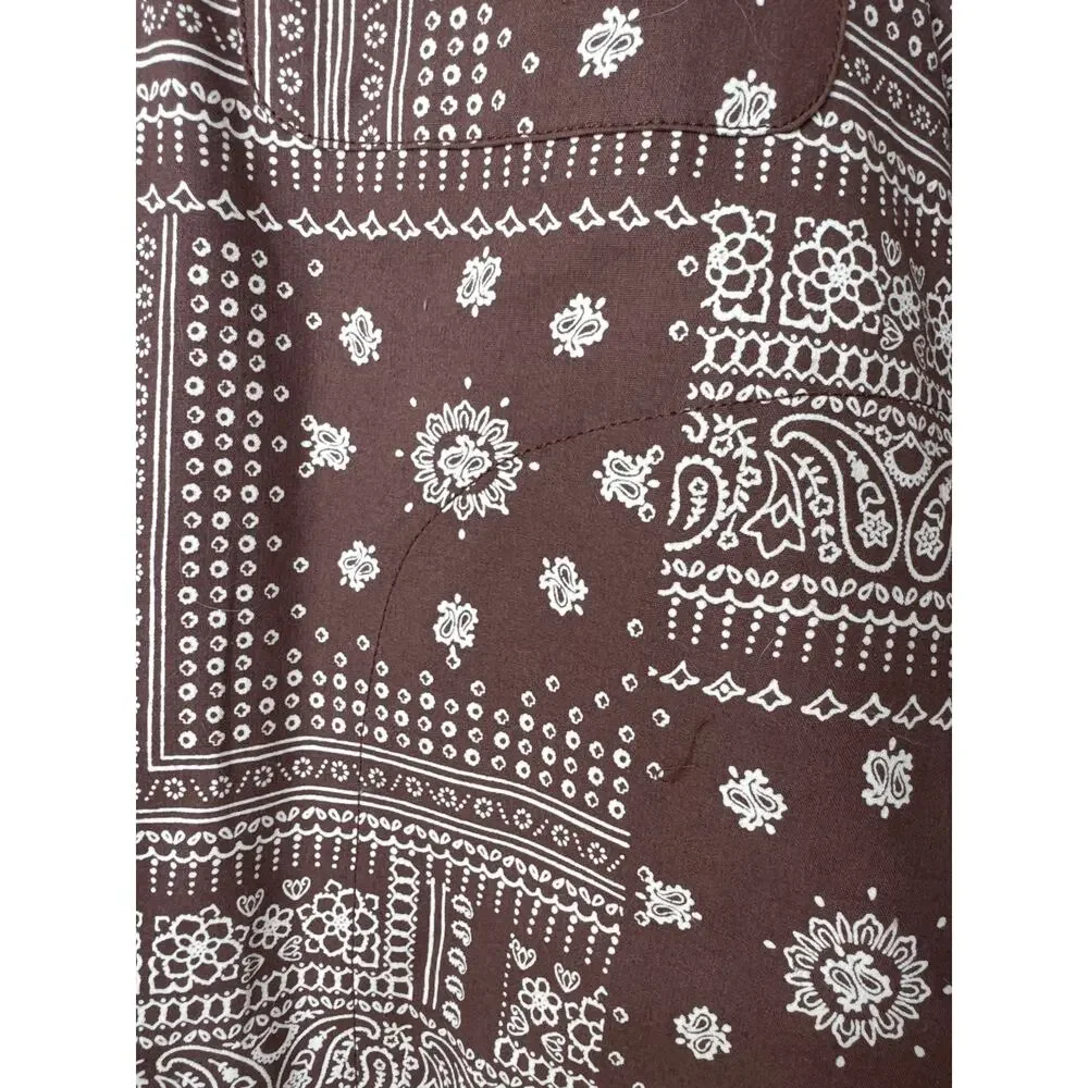 KAVU Women's Floral & Paisley Bandana Print Delmont Jacket Brown Medium - Picture 5 of 10